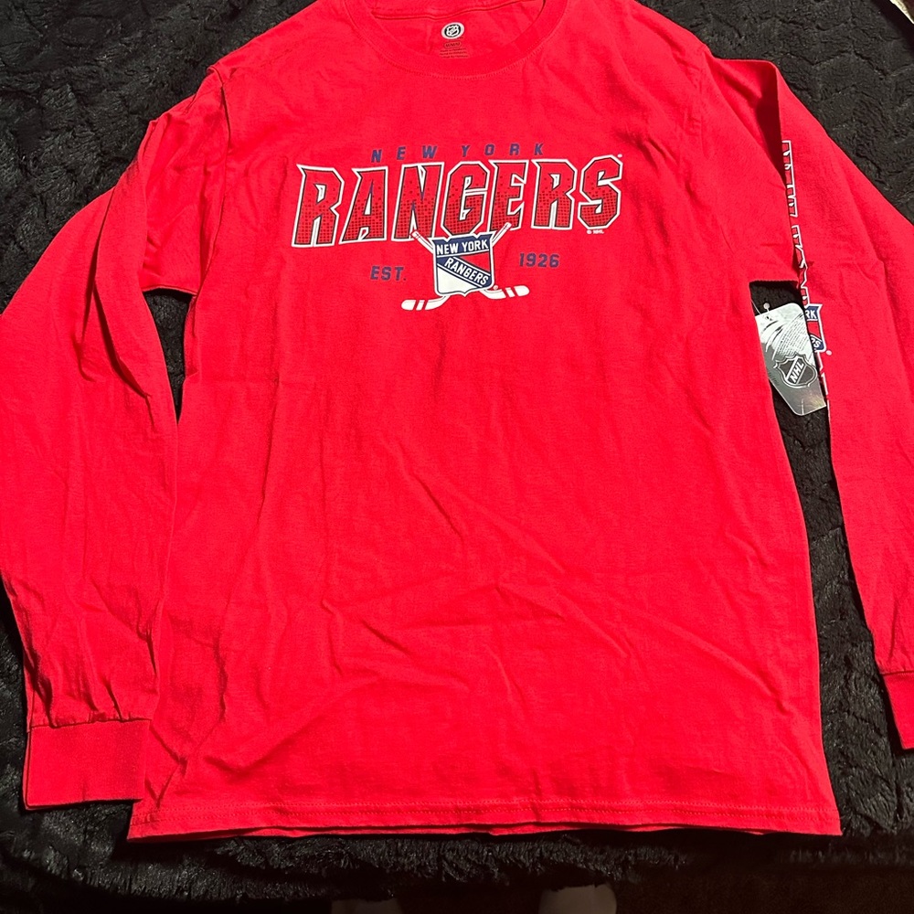 New York Rangers Red Long Sleeve T Shirt